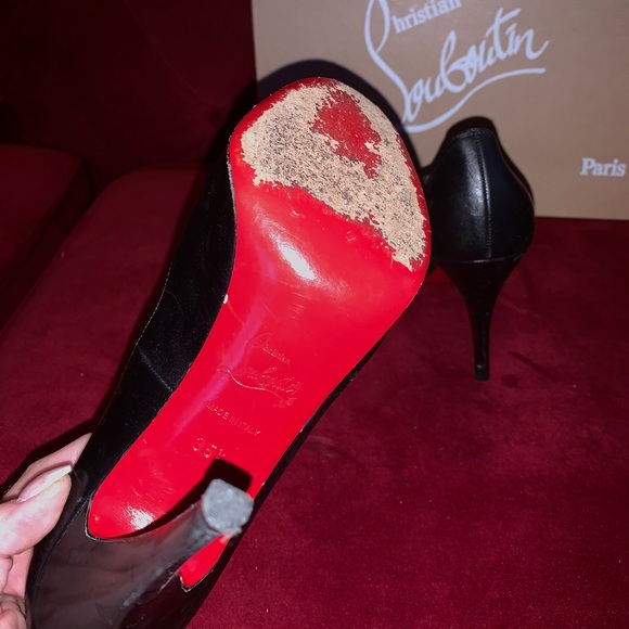 Black Christian Louboutin Prive Open Toe Pump - Picture 5 of 5